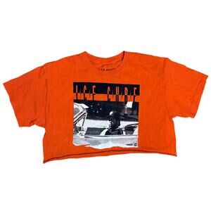Ice Cube Hip Hop Rap Graphic Crop Top T Shirt Unfinished Hem Size L